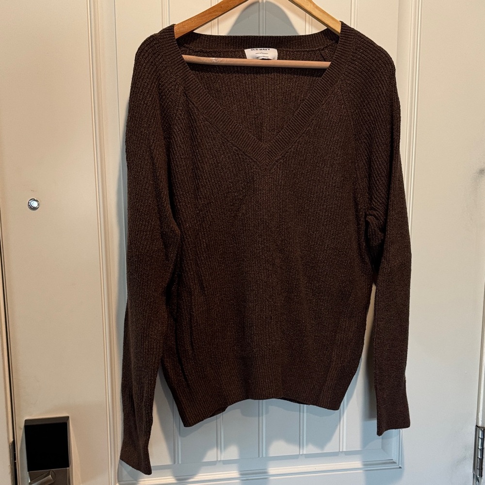 Old Navy Chocolate V-Neck Sweater